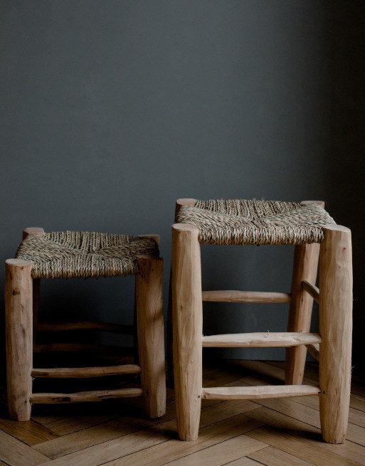 Tabouret Paille Marocain Zem 2 Tailles Disponibles Eniamor