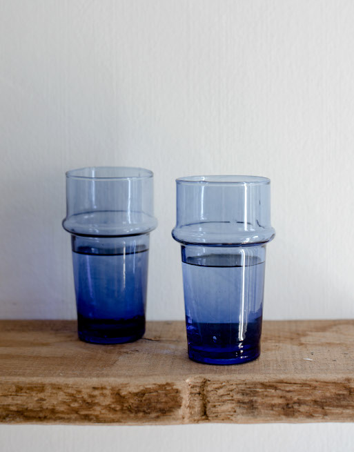 Verre à thé Beldi marocain bleu 15cl – 6 pièces