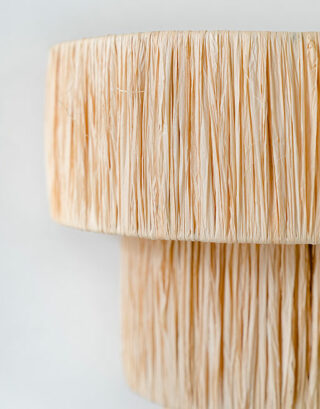 Zoom sur le raphia de l'applique trio