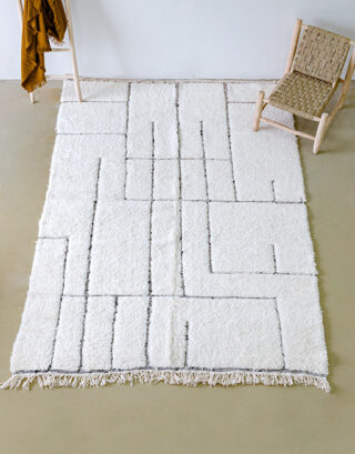Vue du dessus de notre tapis aux lignes déstructurées