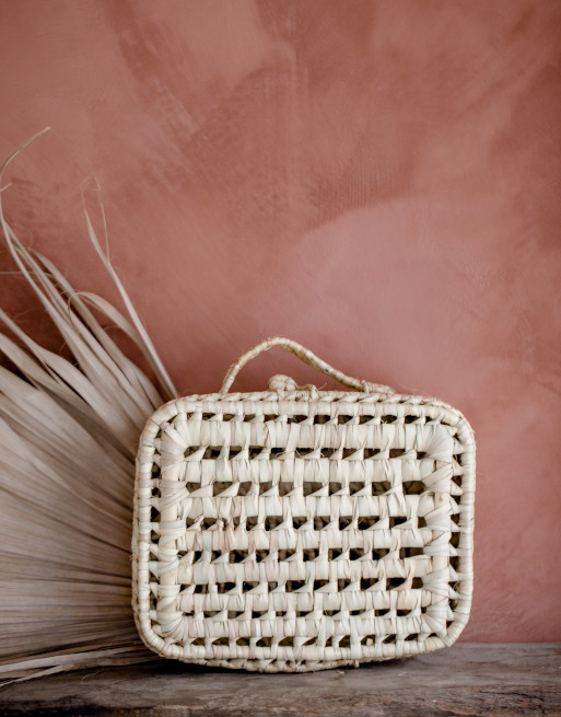 Valisette de rangement tressée en fibres naturelles - Eniamor
