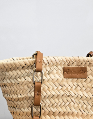 Mini panier chaînes cuir 