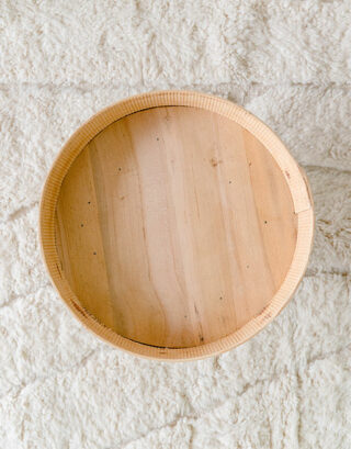 Table ronde en bois vue du haut