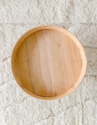 Table ronde en bois vue du haut
