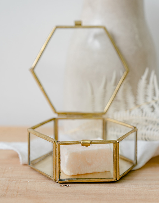 Boîte en verre dorée  Décoration marocaine - Eniamor