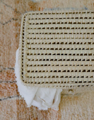 Détail du couvercle de notre panier à linge