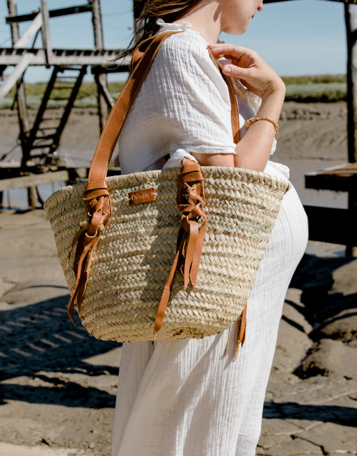 Sac Paille de Plage XXL à Franges