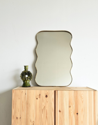 Miroir ondulé en laiton