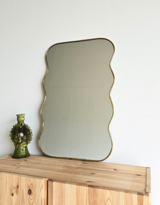 Miroir ondulé en laiton