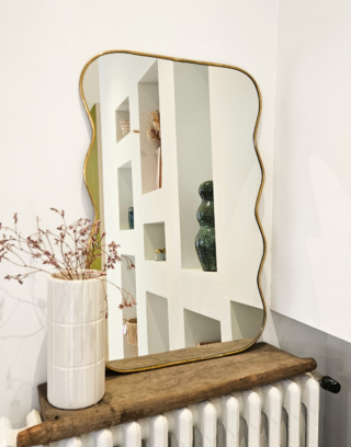 Miroir ondulé en laiton