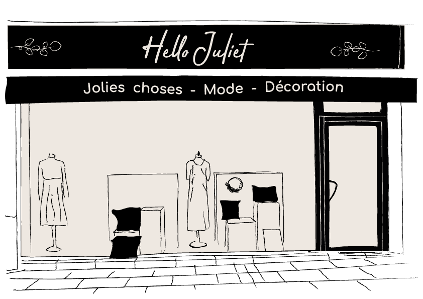HELLO-JUILIET-BOUTIQUE Illustration de la boutique Hello Juliet
