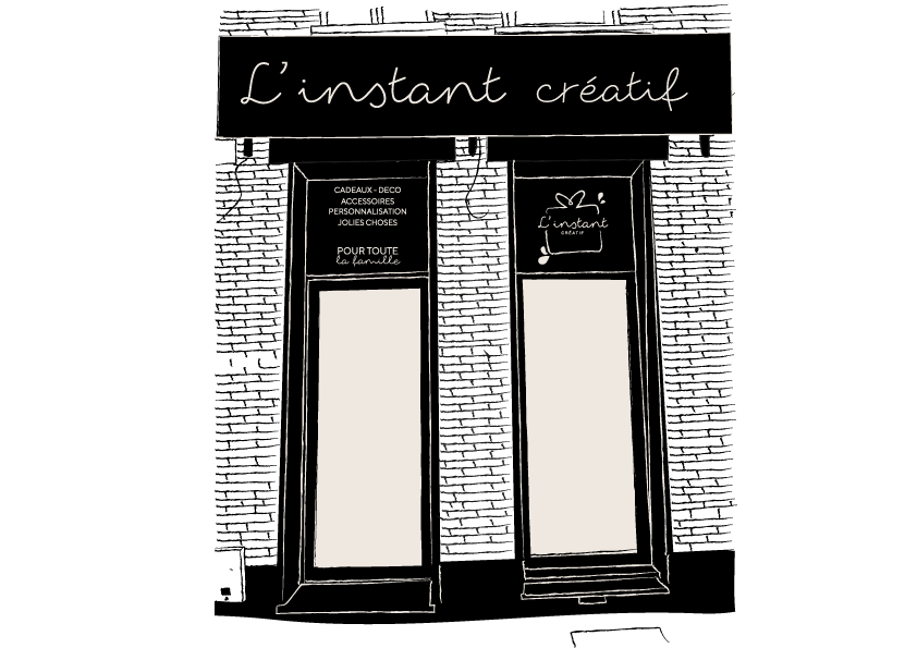 L'INSTANT-CRÉATIF-BOUTIQUE Illustration de la boutique l'Instant Créatif