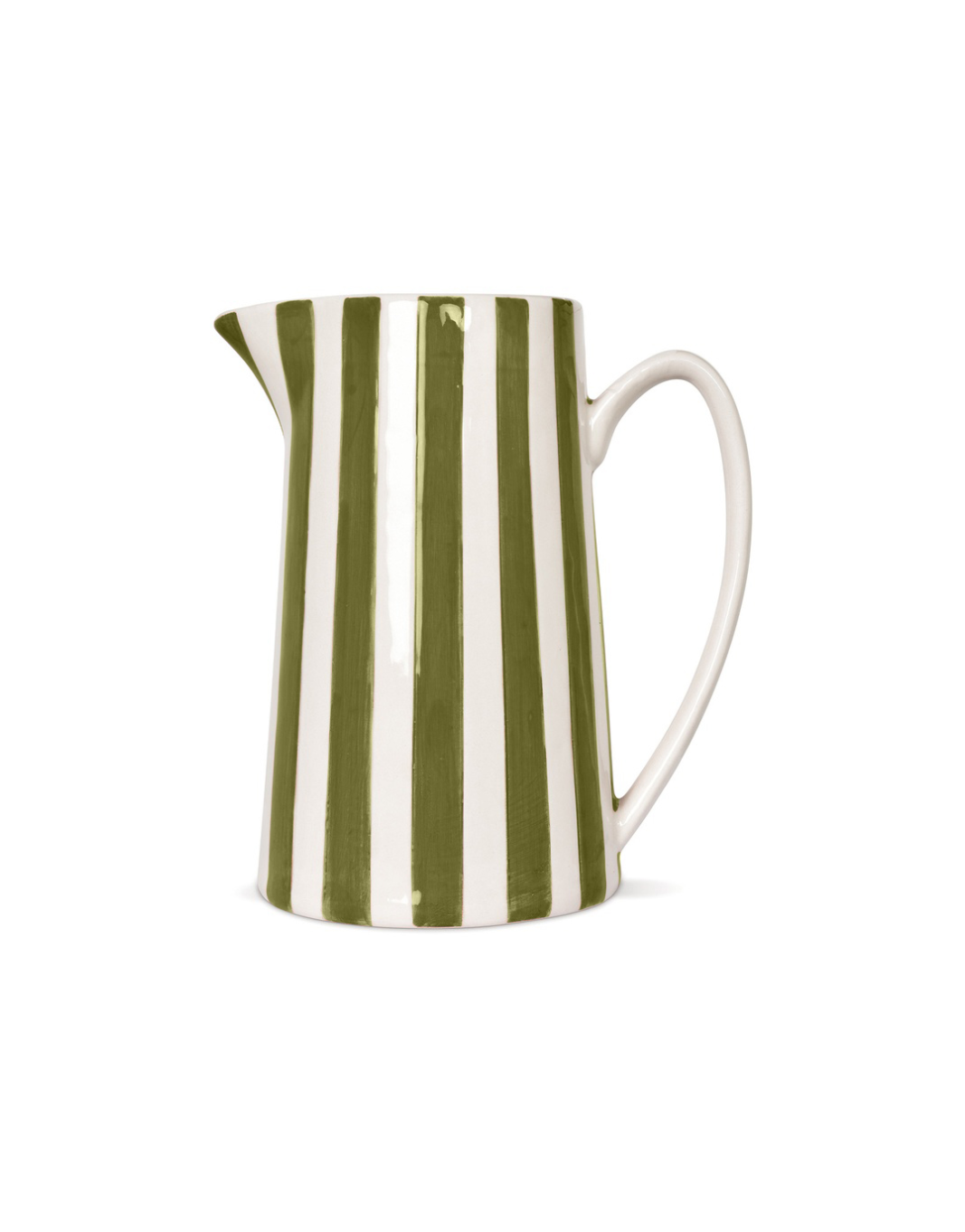 Zoom sur le pichet vert olive