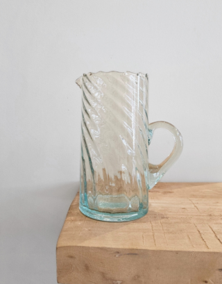 Carafe Beldi transparente torsadée