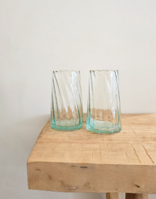 Verre Beldi transparent GM torsadé • Lot de 2
