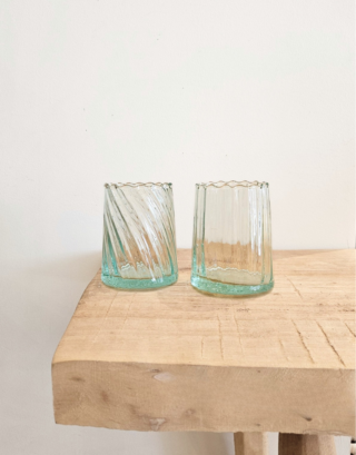 Verre Beldi transparent PM torsadé • Lot de 2
