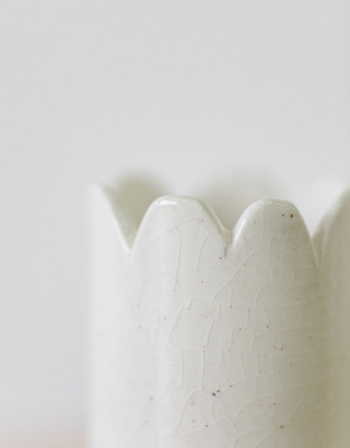 Zoom sur les pétales de notre vase blanc