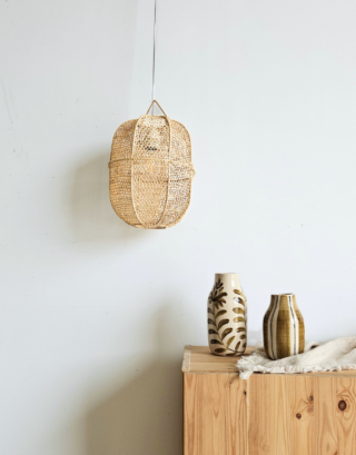 Petite suspension raphia en forme courge