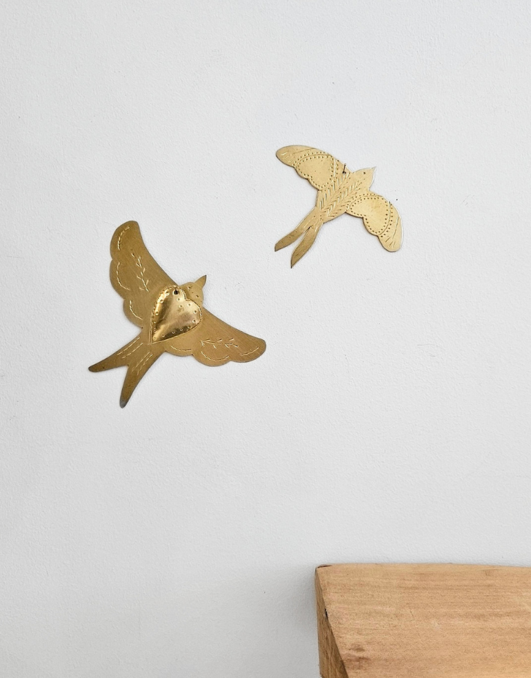 Oiseau mural cœur • 2 modèles