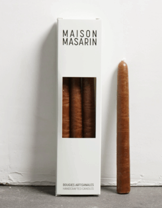 Lot de 3 bougies coniques • Brun | Maison Masarin