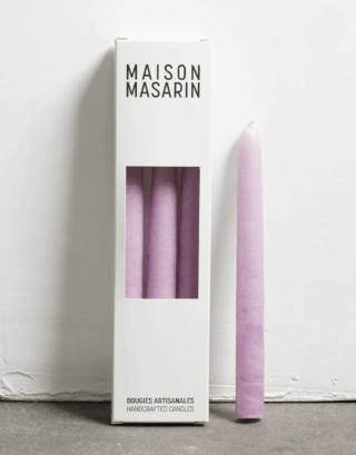 Lot de 3 bougies coniques • Lila | Maison Masarin