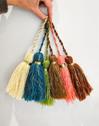 Pompon laine avec fils dorés | 7 coloris