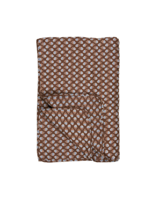 couverture matelassée marron fleurs