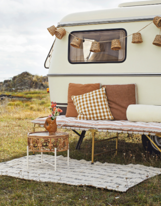 housse de coussin vichy ocre