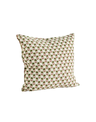 Housse de coussin • Fleurs vertes roses | Madam Stoltz