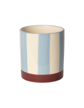 Pot rayé • Bleu et bordeaux
