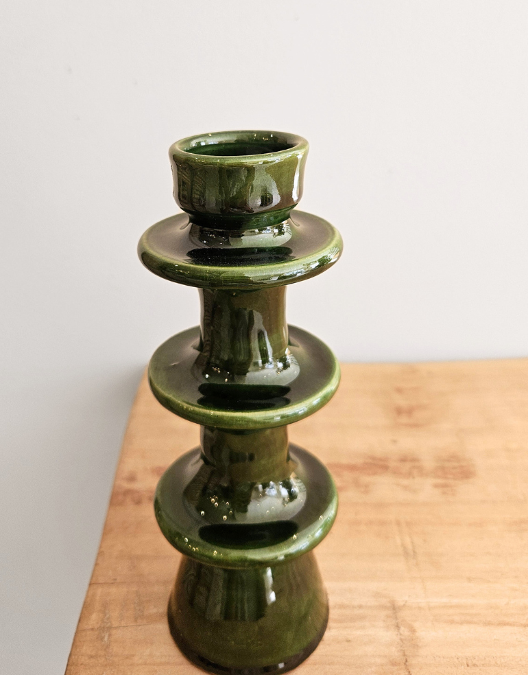 Bougeoir vert émaillé – Image 2