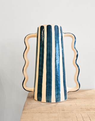 Vase anses vagues • Bleu