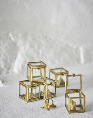 Mini boîte en verre et laiton