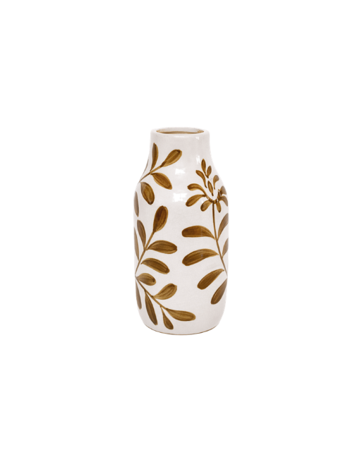 Vase feuilles • Brun