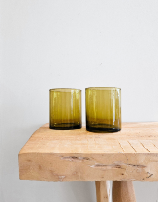 Verre Beldi droit ambre • Lot de 2