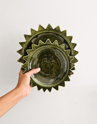 Assiette soleil verte • 2 tailles