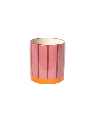 Pot rayé • Rouge et rose