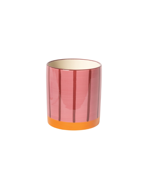 Pot rayé • Rouge et rose