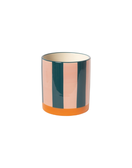 Pot rayé • Bleu et rose