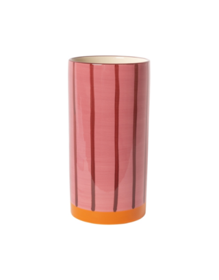 Vase à rayures fines • Rose et rouge