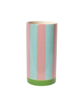 Vase à rayures • Rose, bleu et vert