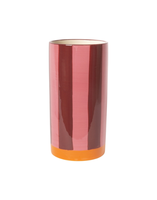 Vase à rayures • Bordeaux et rose