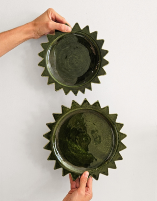 Assiette soleil verte • 2 tailles
