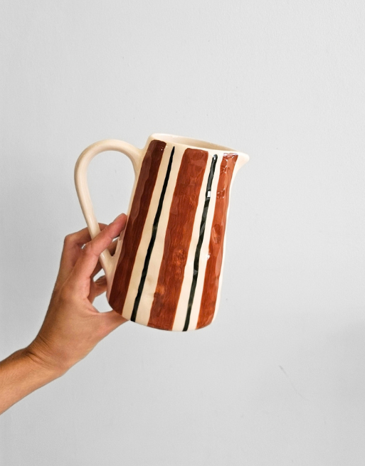 Petite carafe rayée • Terracotta – Image 2