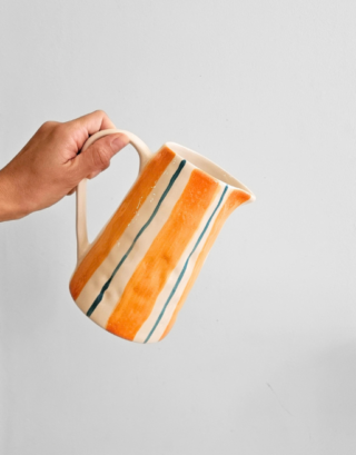 Petite carafe rayée • Orange