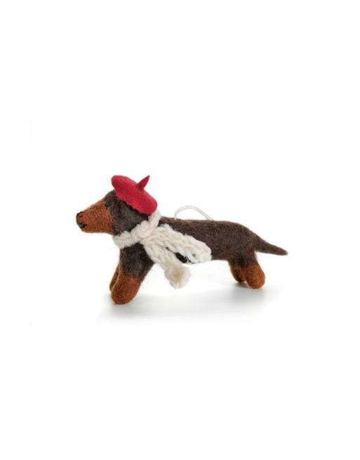 Chien saucisse de Noël en feutrine – Image 2