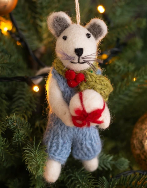 Souris de Noël en feutrine